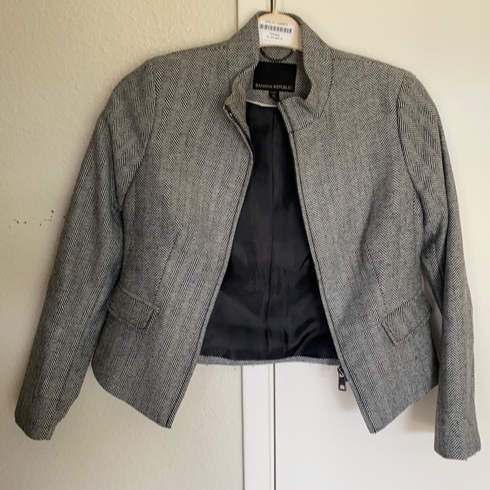 BANANA REPUBLIC herringbone blazer